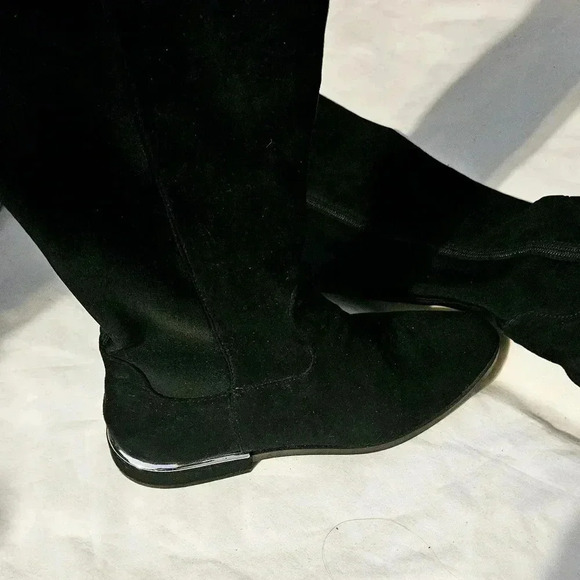 Calvin Klein Rania 2 Womens Faux Suede Dressy Black Knee-High Boots sz7.5US new - Picture 8 of 13